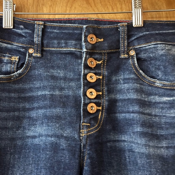 Maurices Dark Indigo High-Rise Button-Fly Skinny Jeans - Picture 4 of 7